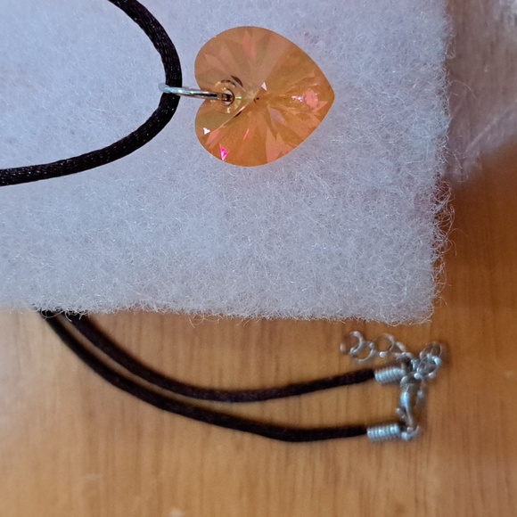 Golden Sunset Crystal Heart Necklace - Picture 6 of 6